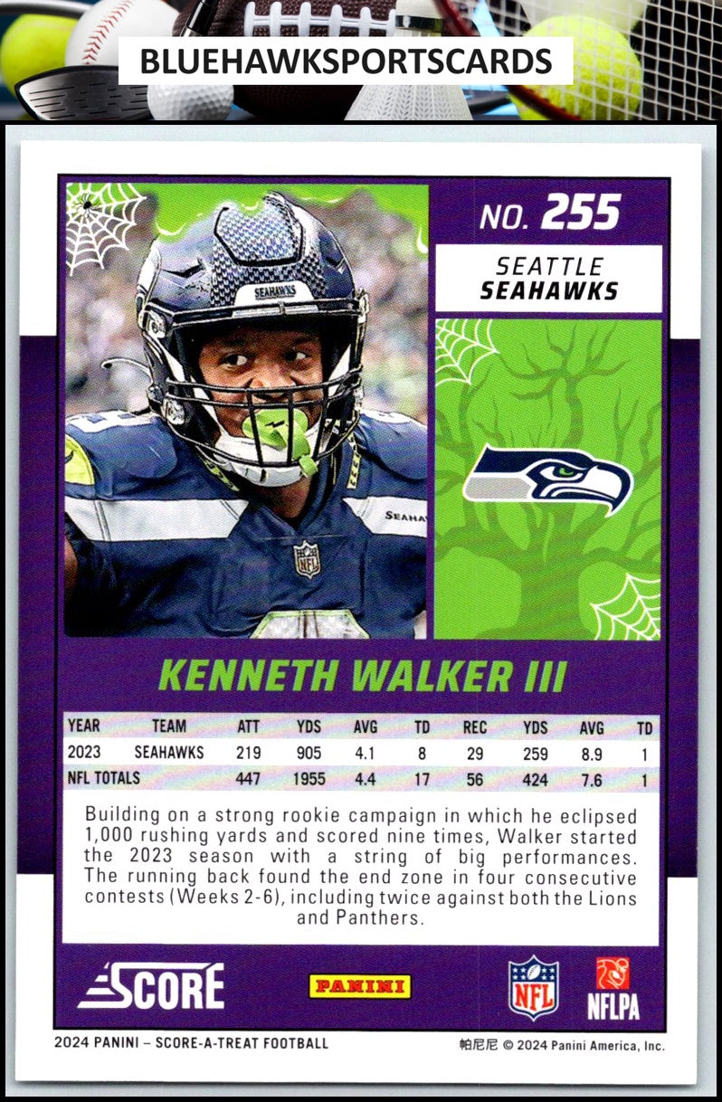 2024 Score-A-Treat #255 Kenneth Walker III A-Treat - Green Bats