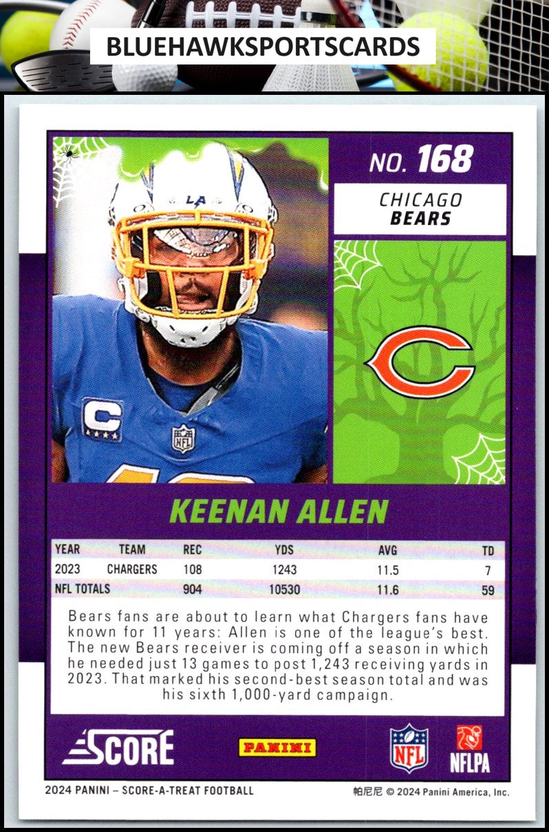 2024 Score-A-Treat #168 Keenan Allen A-Treat - Green Bats