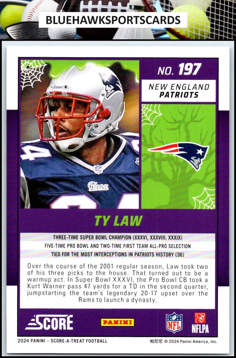 2024 Score-A-Treat #197 Ty Law A-Treat - Green Bats