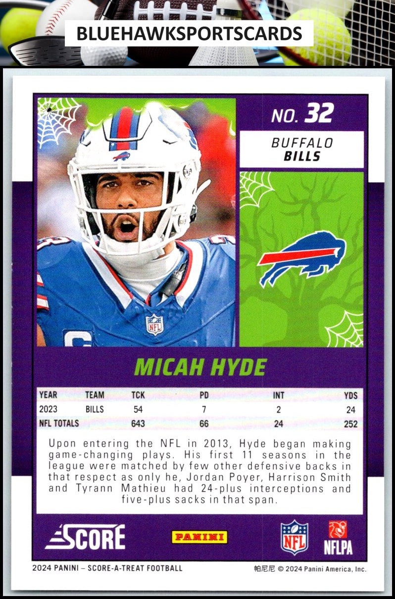 2024 Score-A-Treat #32 Micah Hyde A-Treat - Green Bats