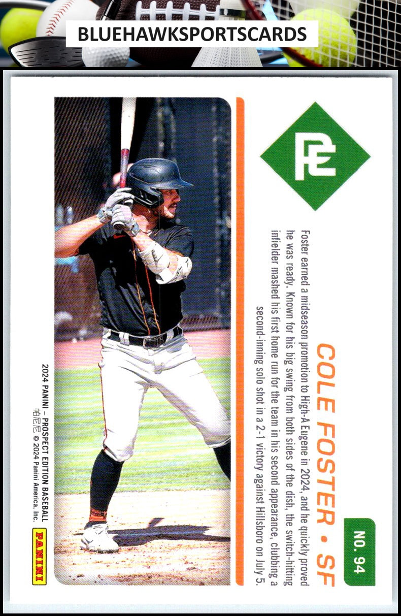 2024 Panini Prospect Edition #94 Cole Foster
