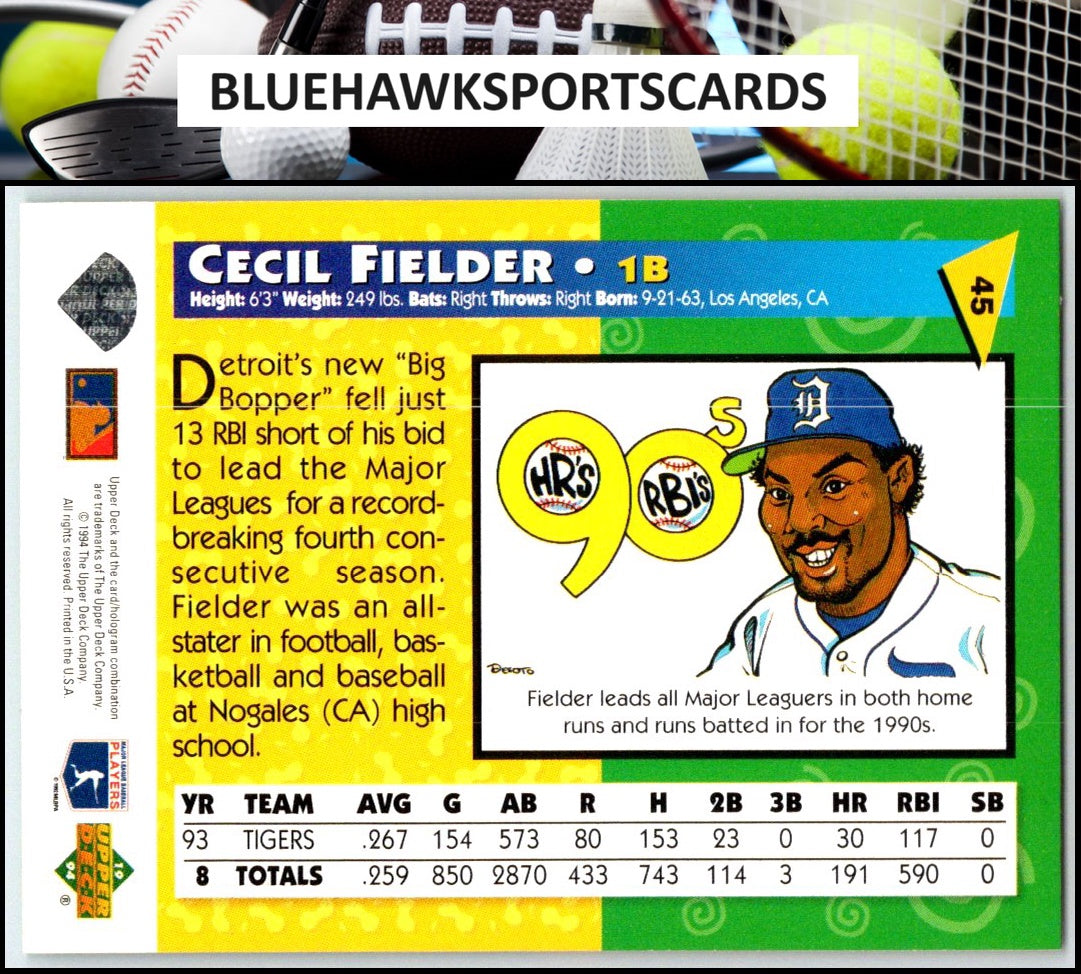 1994 Upper Deck Fun Pack #45 Cecil Fielder