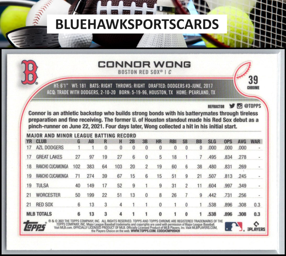 2022 Topps Chrome #39 Connor Wong Refractor
