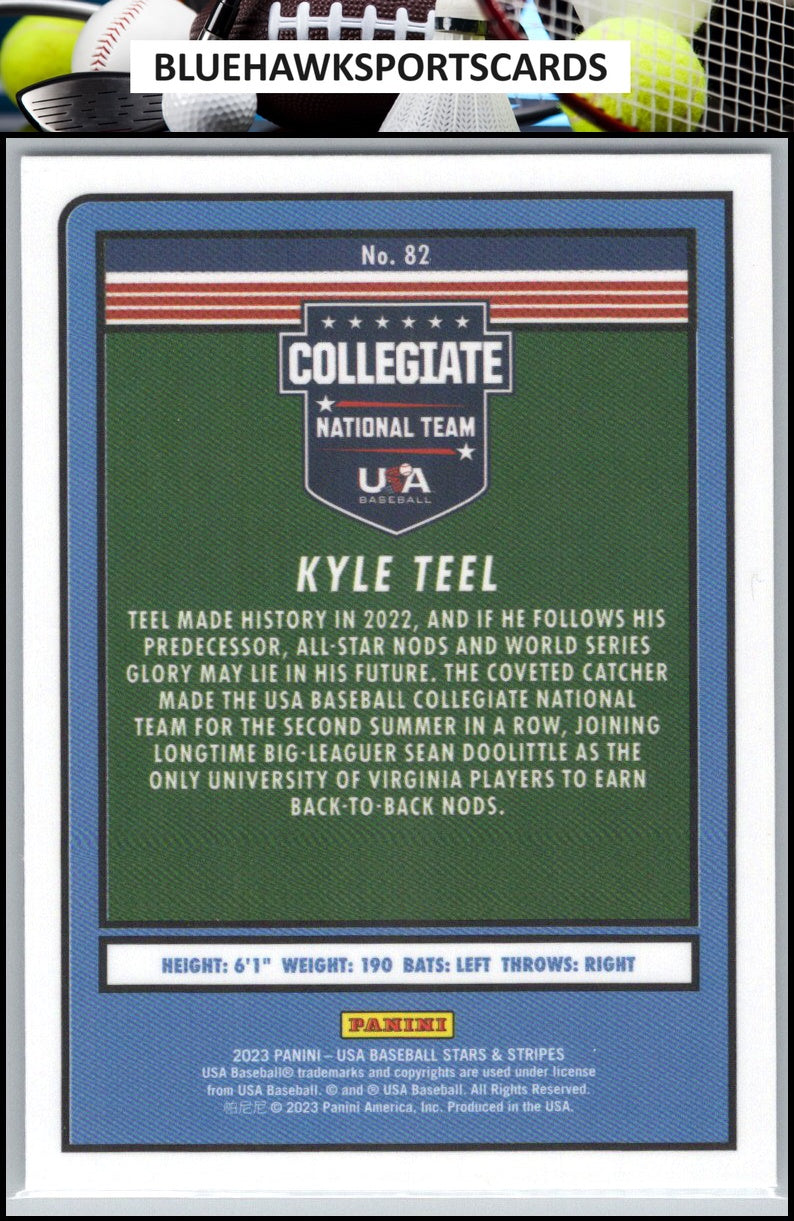 2023 Panini Stars & Stripes USA Baseball #82 Kyle Teel Silver