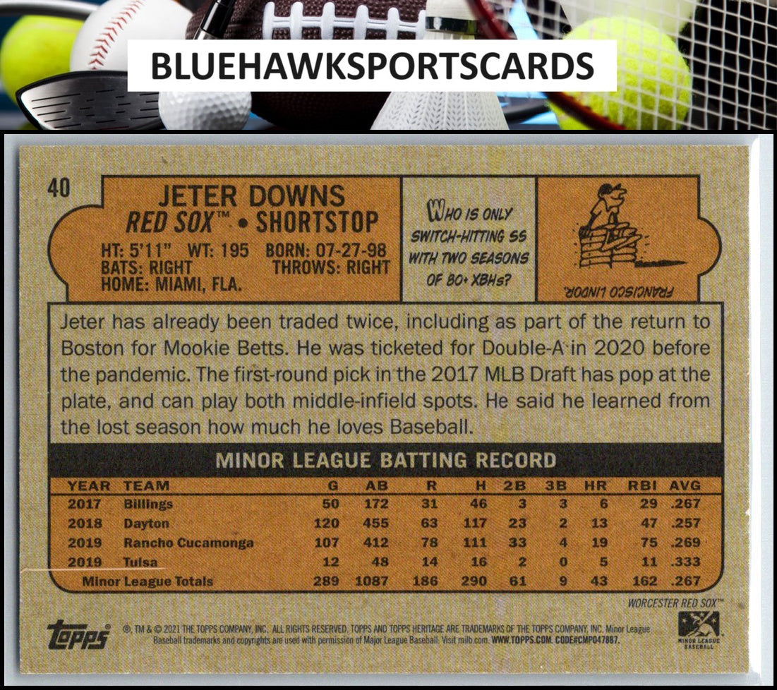 2021 Topps Heritage Minor League #40 Jeter Downs