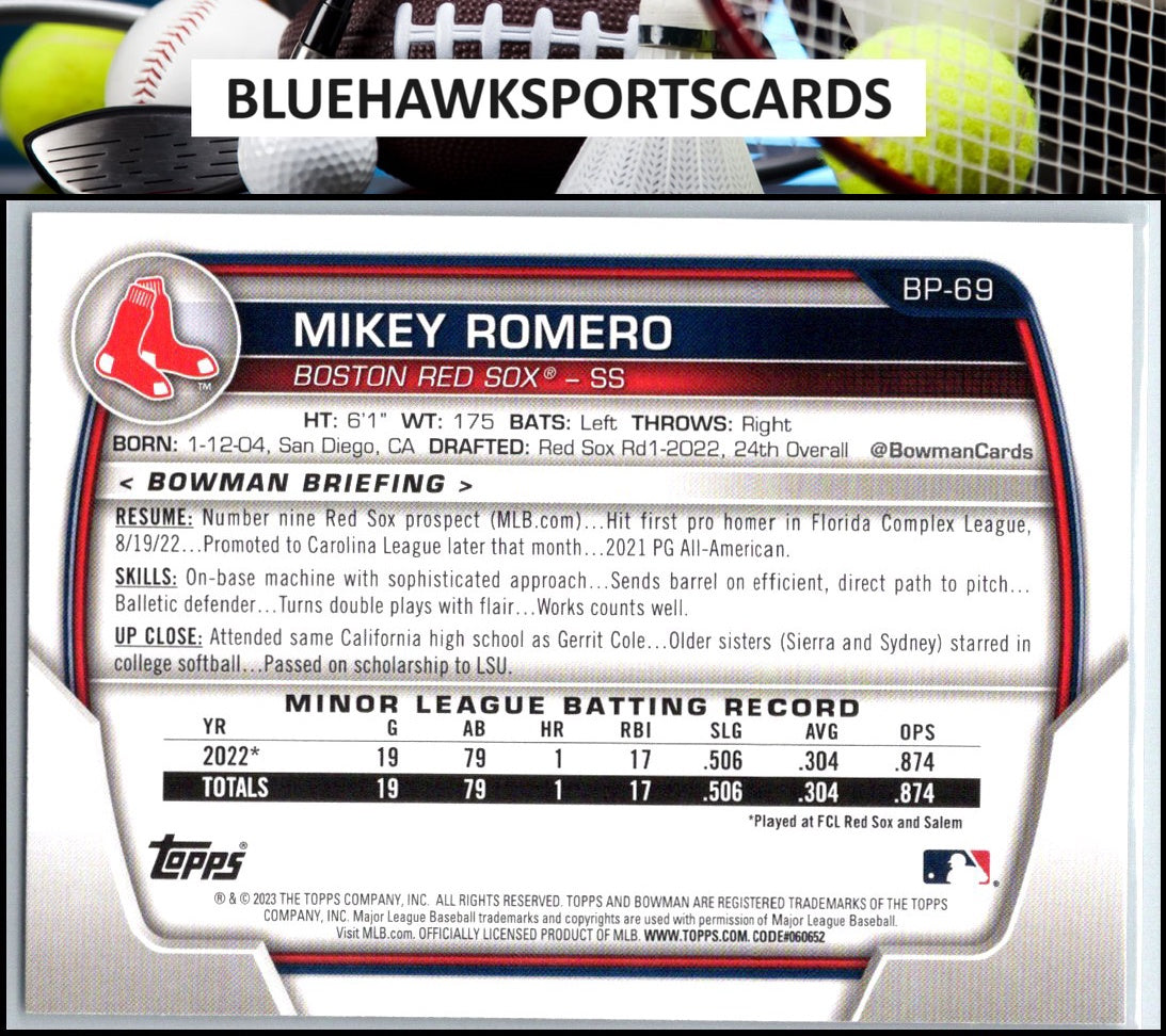 2023 Bowman 1st Edition #BPPF-69 Mikey Romero