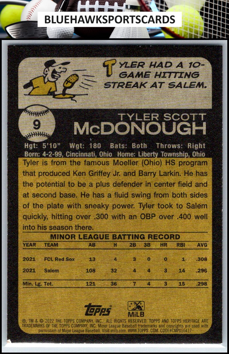 2022 Topps Heritage Minor League #9 Tyler McDonough