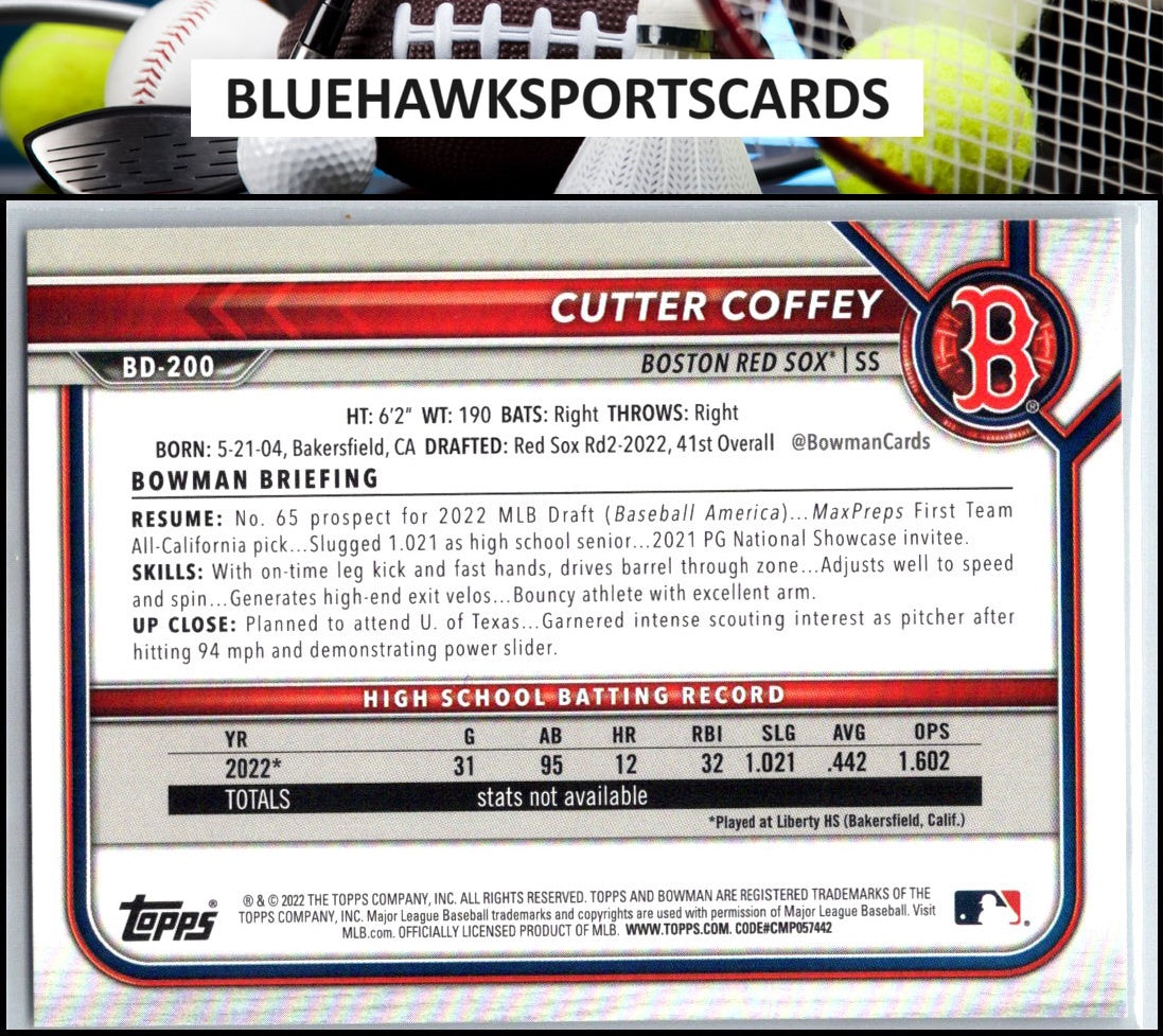 2022 Bowman Draft #BD-200 Cutter Coffey