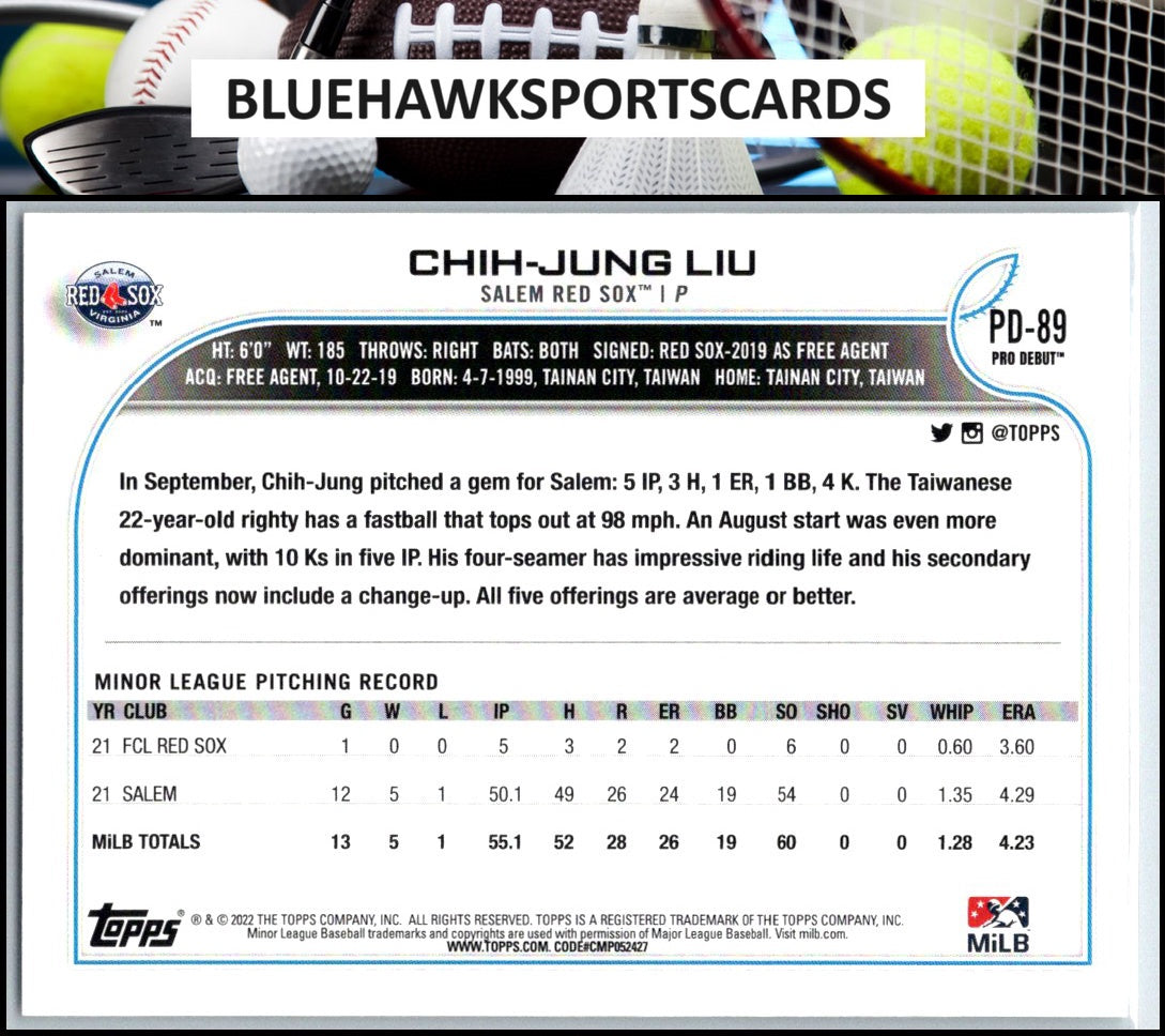 2022 Topps Pro Debut #PD-89 Chih-Jung Liu
