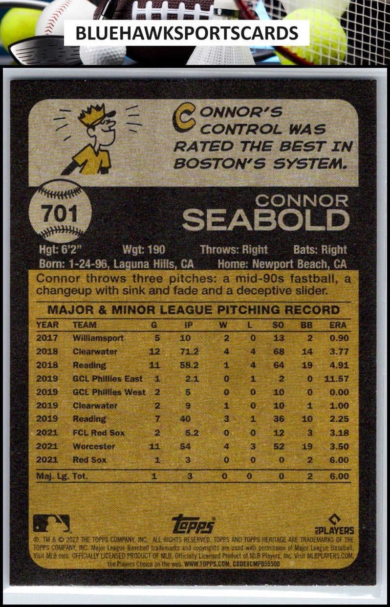 2022 Topps Heritage #701 Connor Seabold