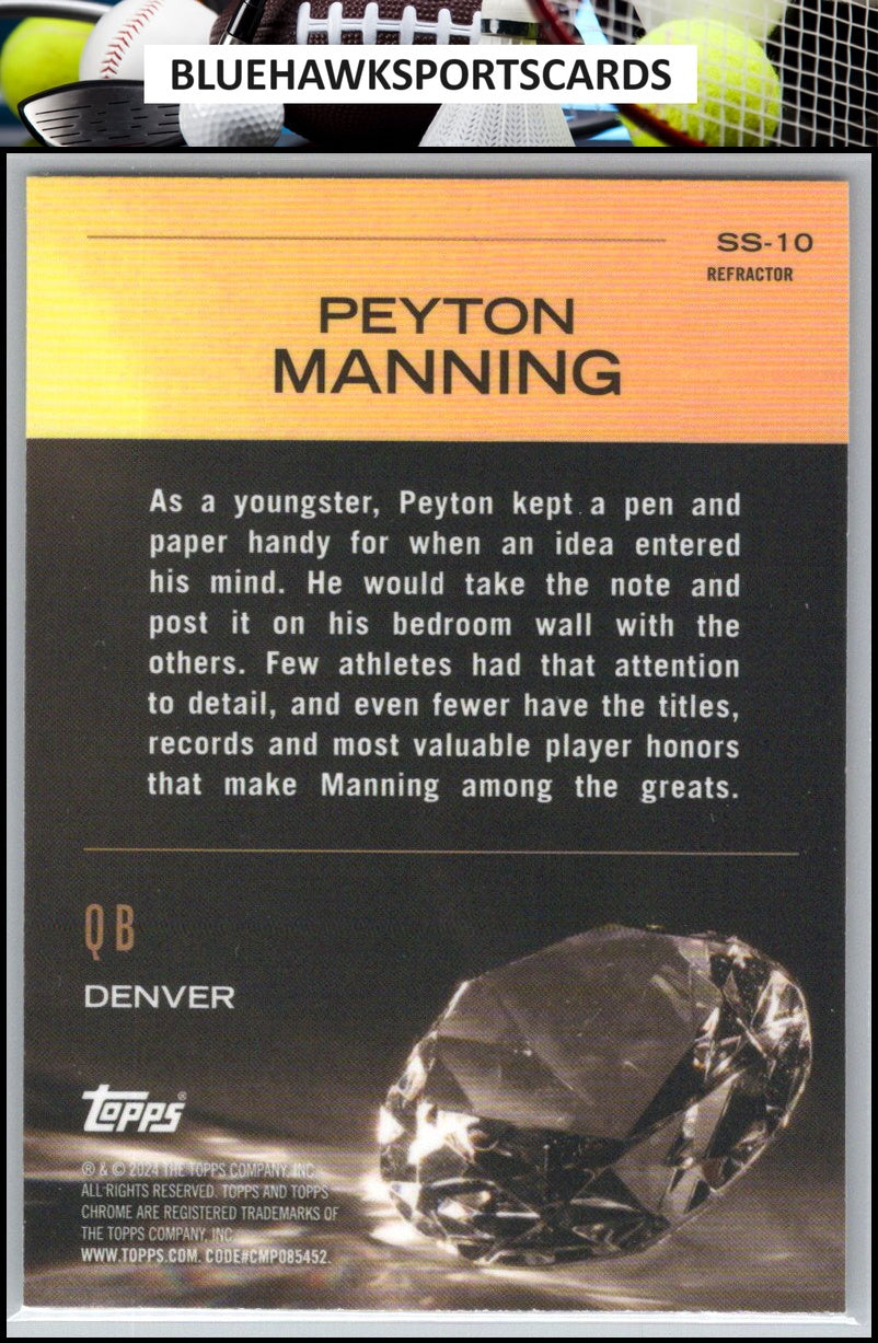 2024 Topps Chrome #SS-10 Peyton Manning Sunday Swag Refractor