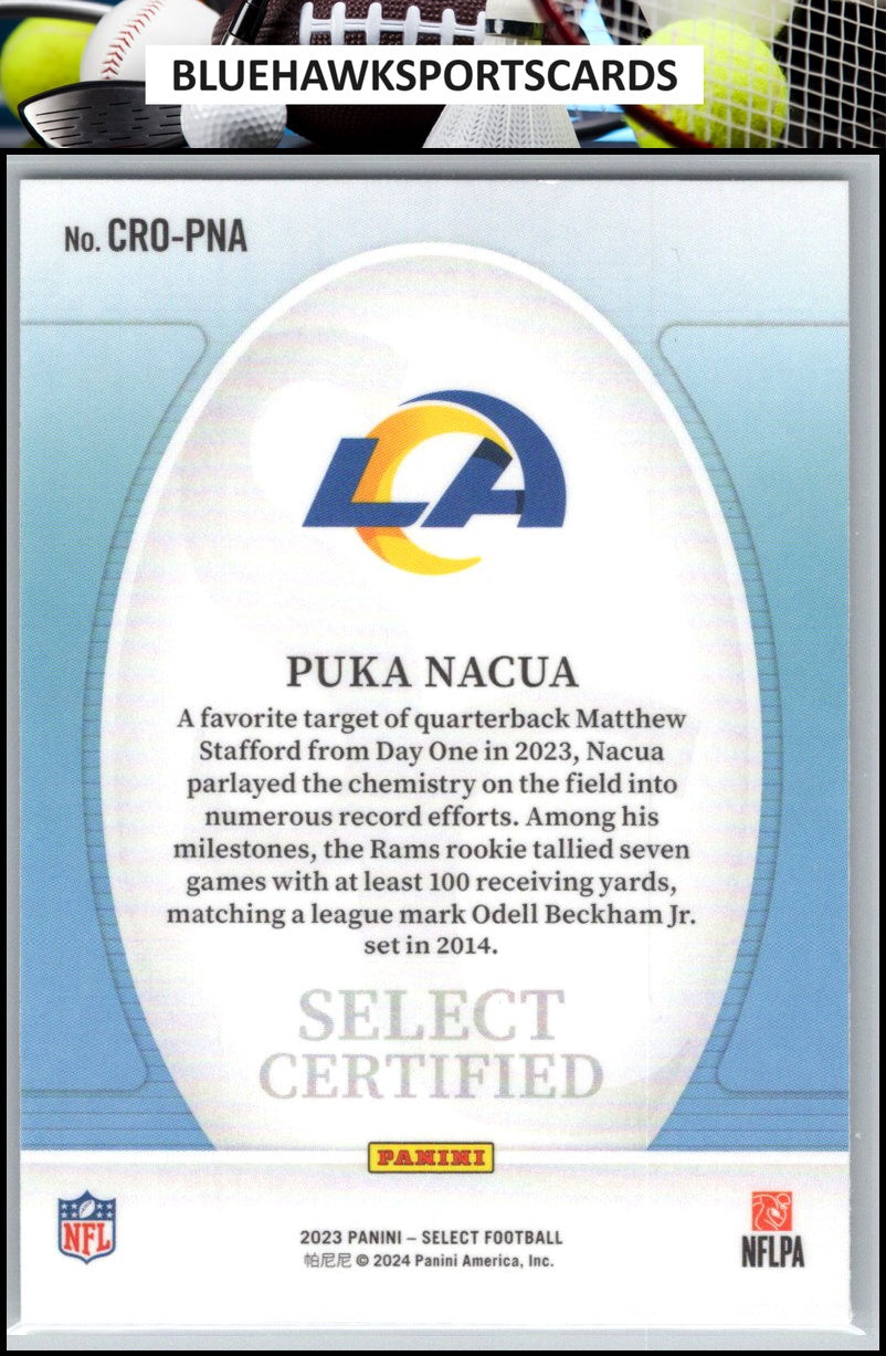 2023 Panini Select #CRO-PNA Puka Nacua Select Certified Rookies
