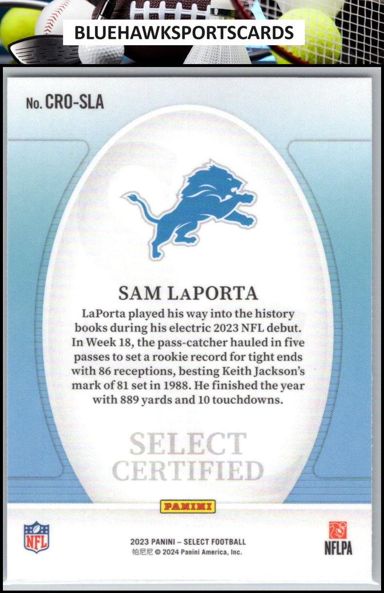 2023 Panini Select #CRO-SLA Sam LaPorta Select Certified Rookies