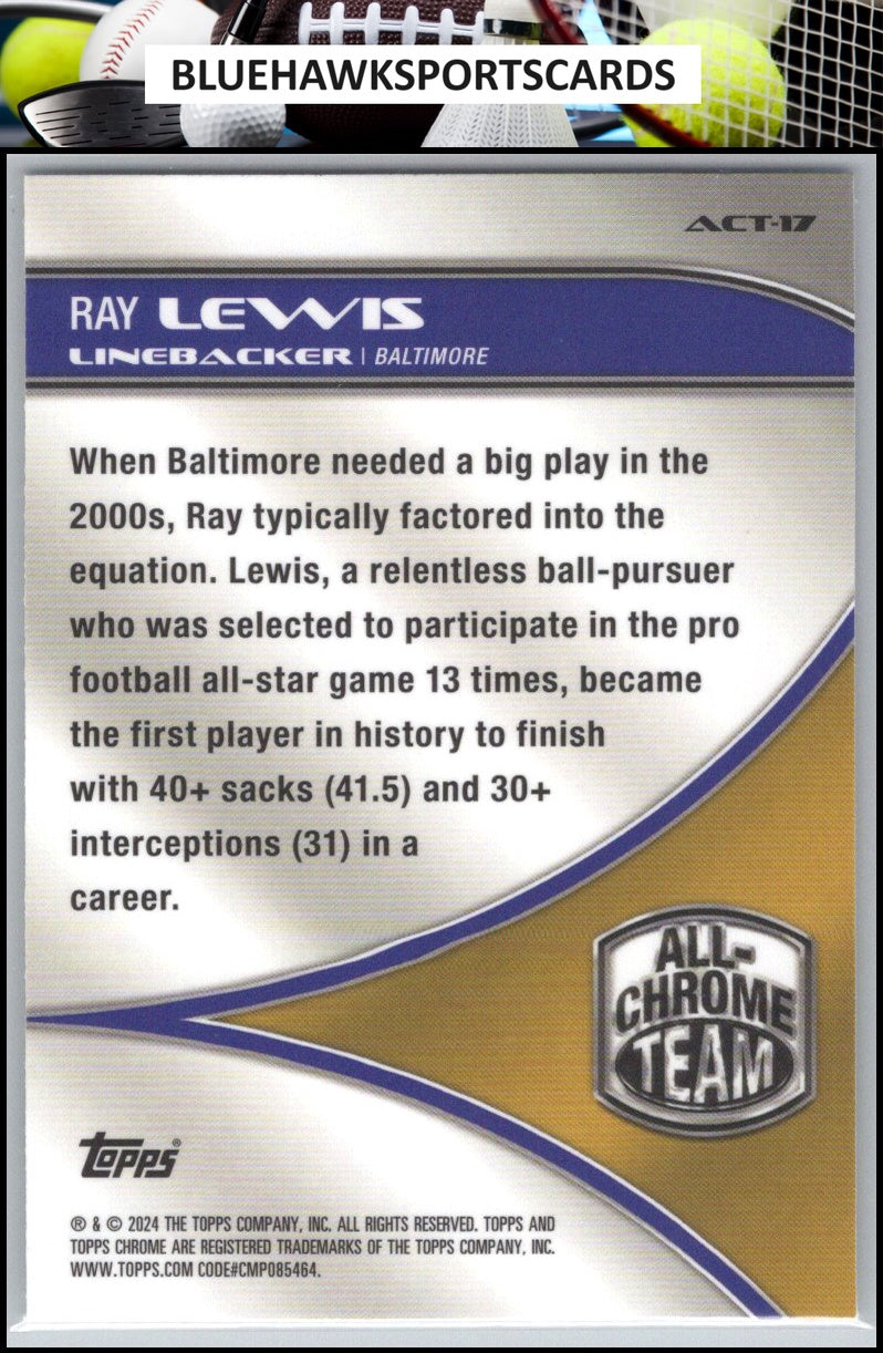 2024 Topps Chrome #ACT-17 Ray Lewis All Chrome Team