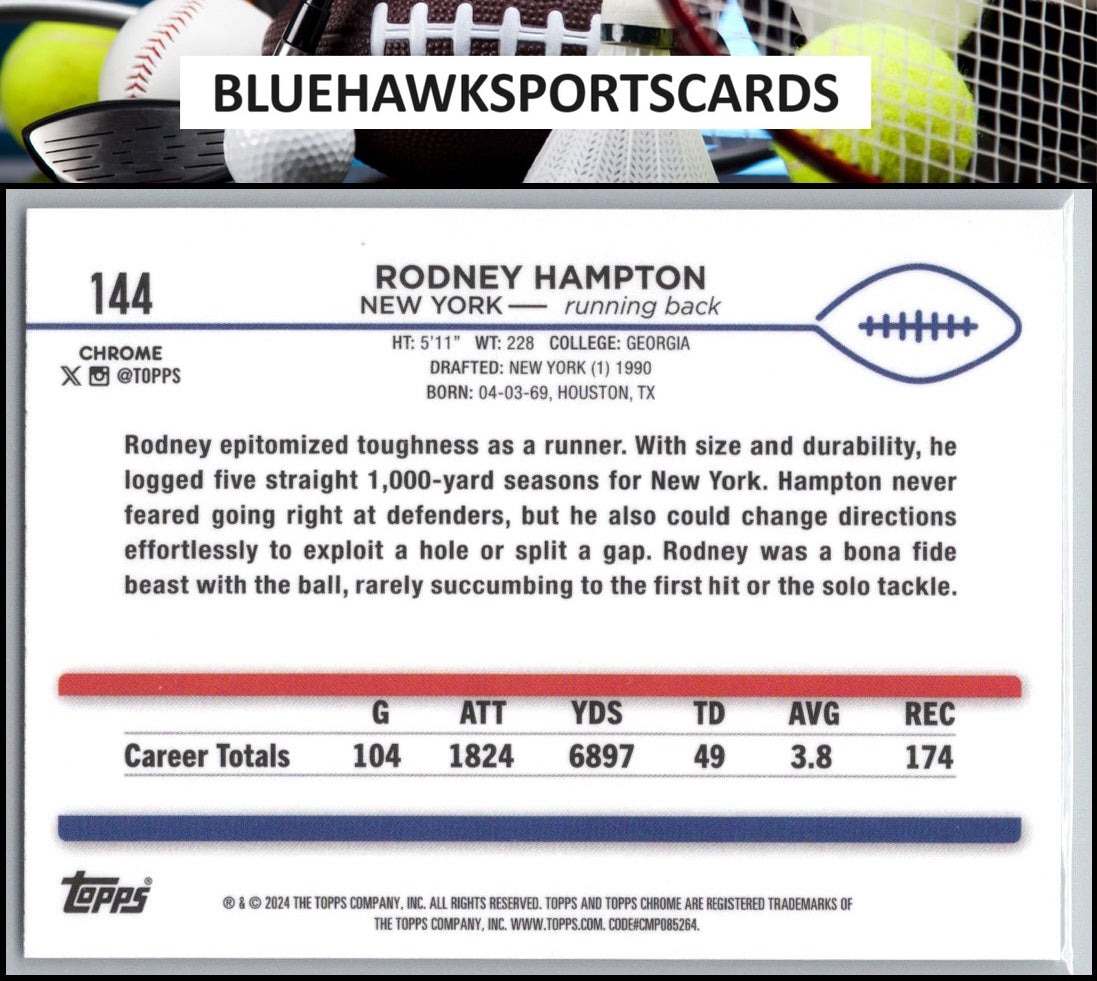 2024 Topps Chrome #144 Rodney Hampton Refractor