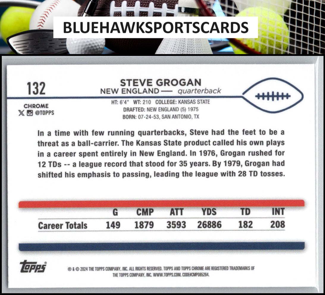 2024 Topps Chrome #132 Steve Grogan Refractor