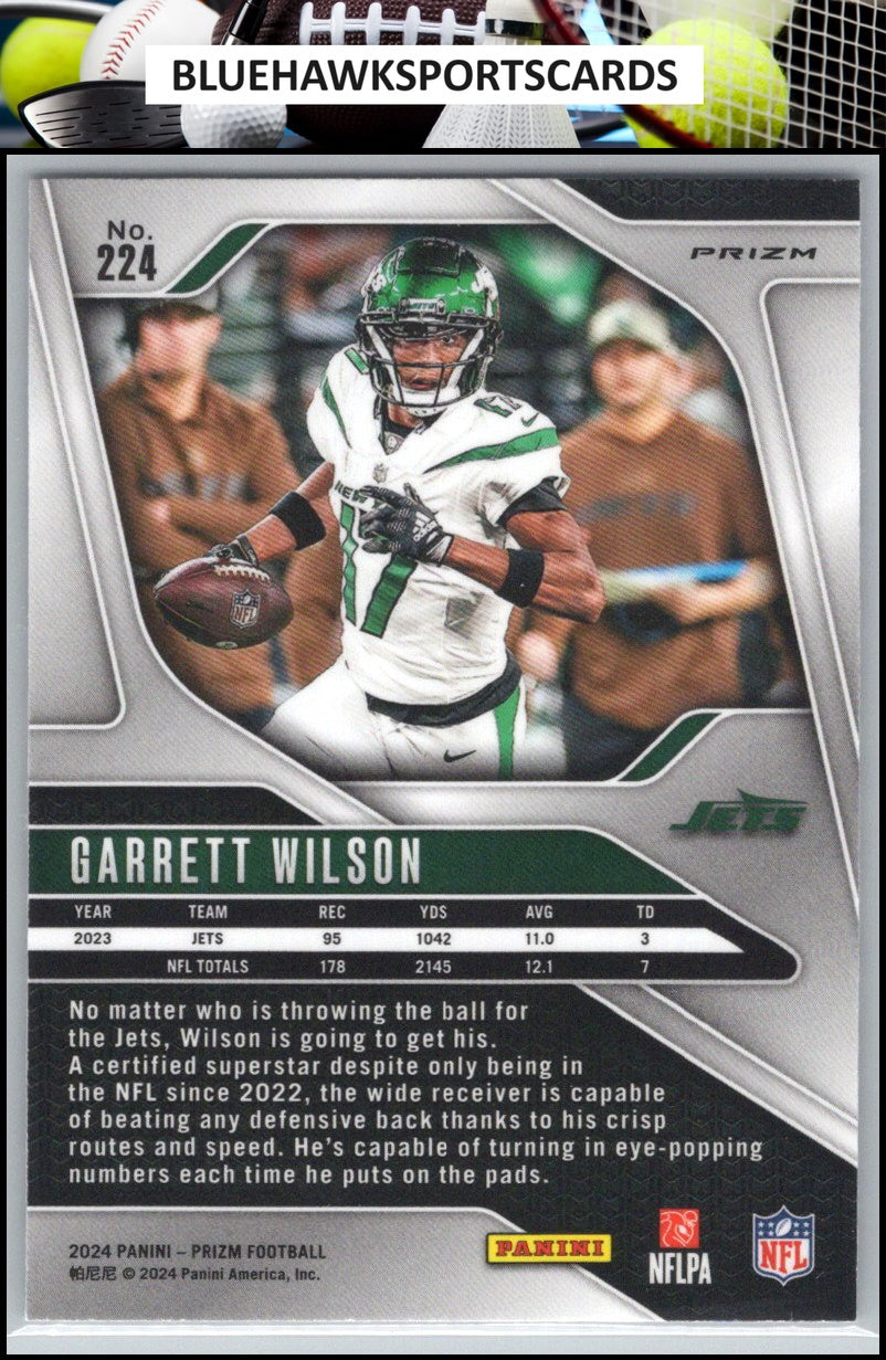 2024 Panini Prizm #224 Garrett Wilson Black and White Checker