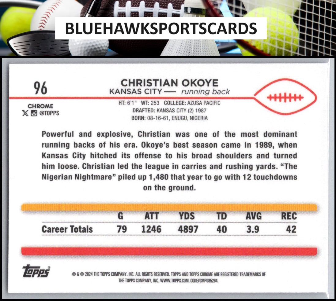 2024 Topps Chrome #96 Christian Okoye Refractor