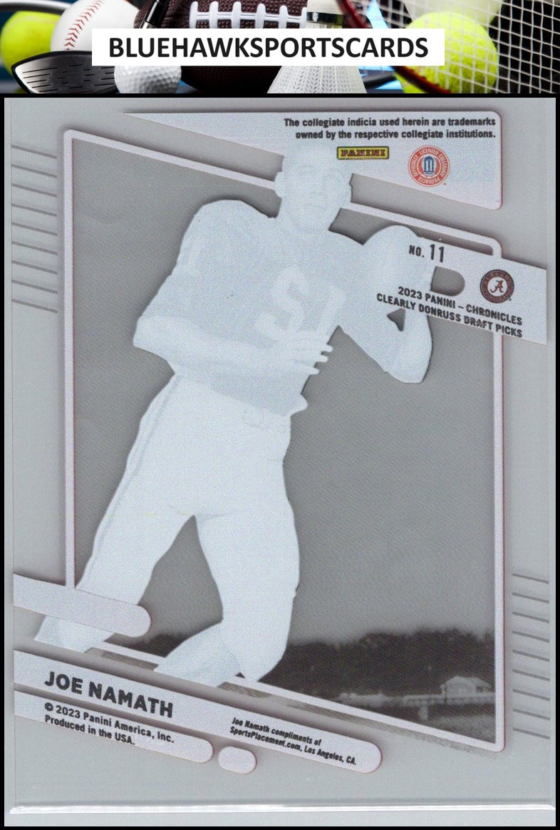 2023 Panini Chronicles Draft Picks #11 Joe Namath Clearly Donruss
