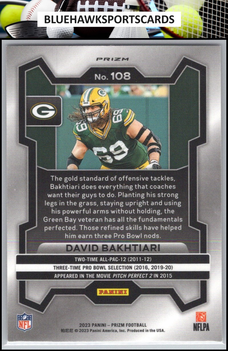 2023 Panini Prizm #108 David Bakhtiari Lazer