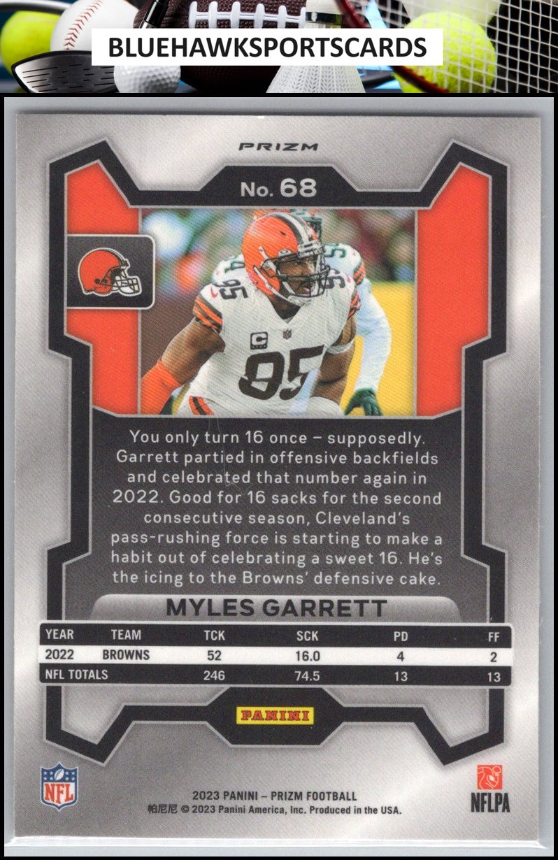 2023 Panini Prizm #68 Myles Garrett Lazer