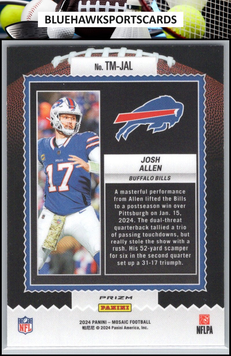 2024 Panini Mosaic #TM-JAL Josh Allen Touchdown Masters Mosaic Green