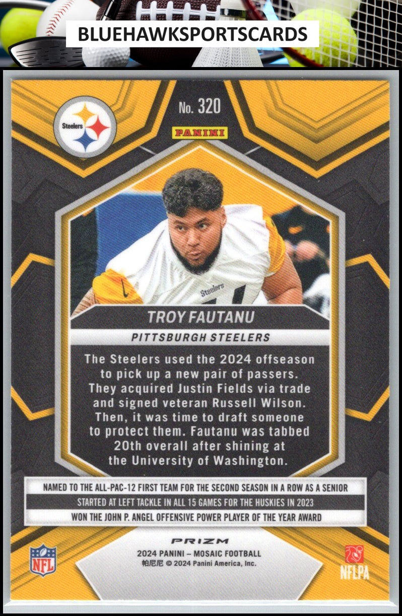 2024 Panini Mosaic #320 Troy Fautanu Mosaic Green