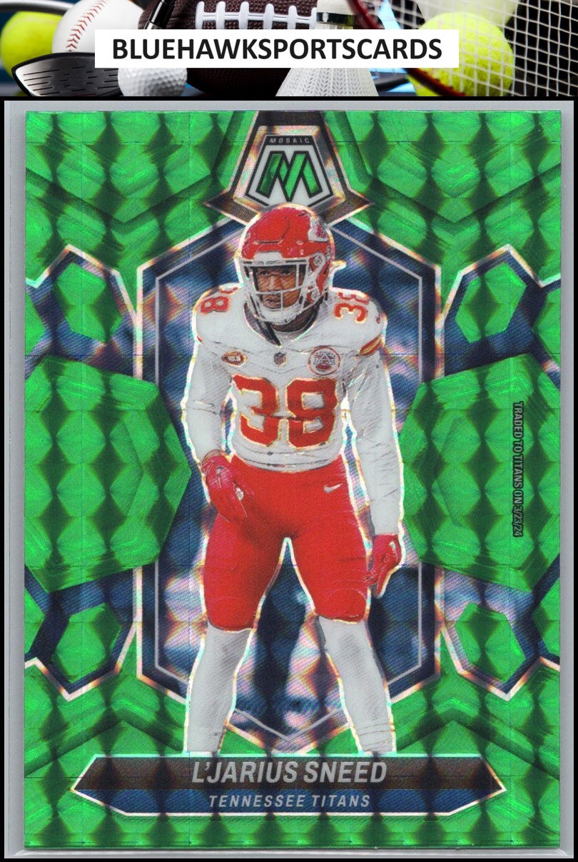 2024 Panini Mosaic #217 L'Jarius Sneed Mosaic Green