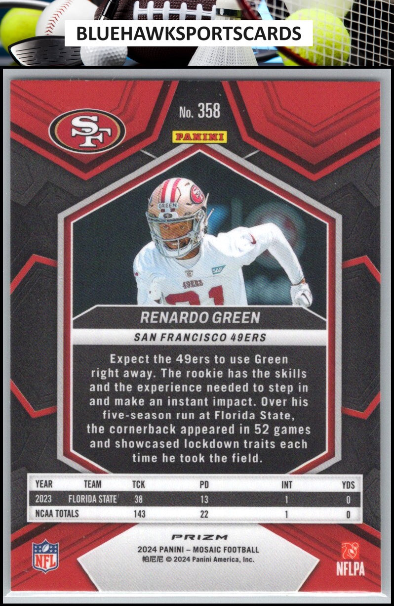 2024 Panini Mosaic #358 Renardo Green Mosaic Green