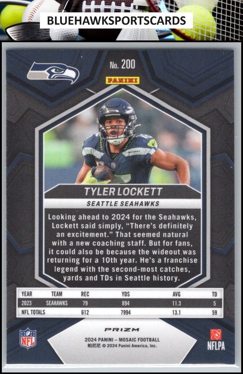 2024 Panini Mosaic #200 Tyler Lockett Mosaic Green