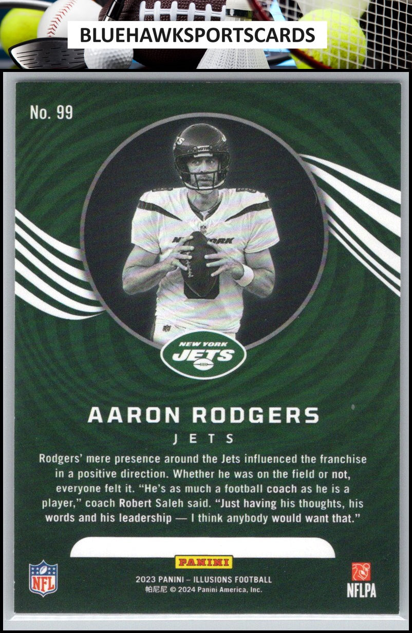 2023 Panini Illusions #99 Aaron Rodgers Emerald Trophy Collection