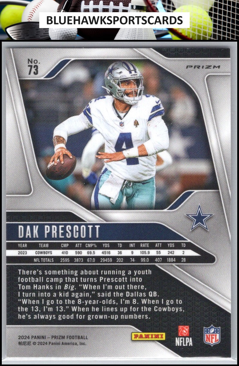 2024 Panini Prizm #73 Dak Prescott Pink