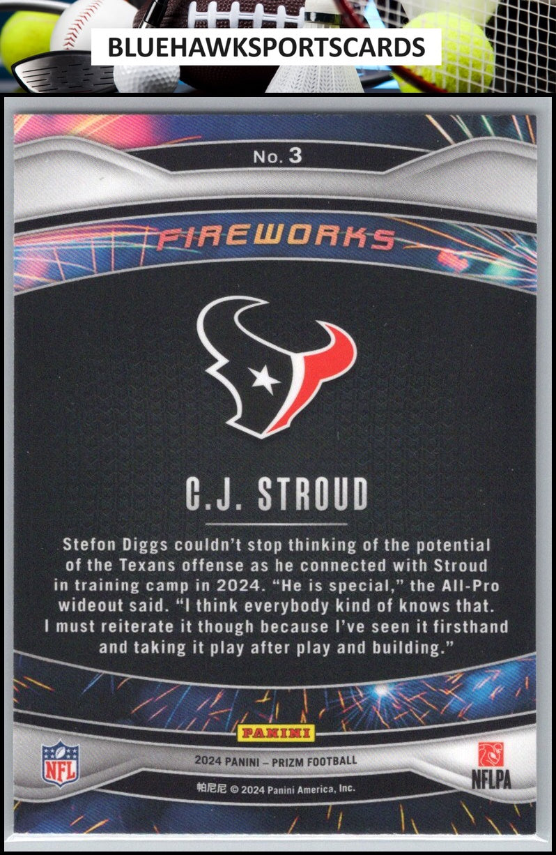 2024 Panini Prizm #3 C.J. Stroud Fireworks