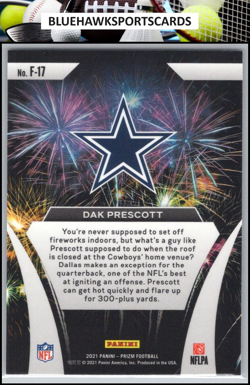 2021 Panini Prizm #F-17 Dak Prescott Fireworks