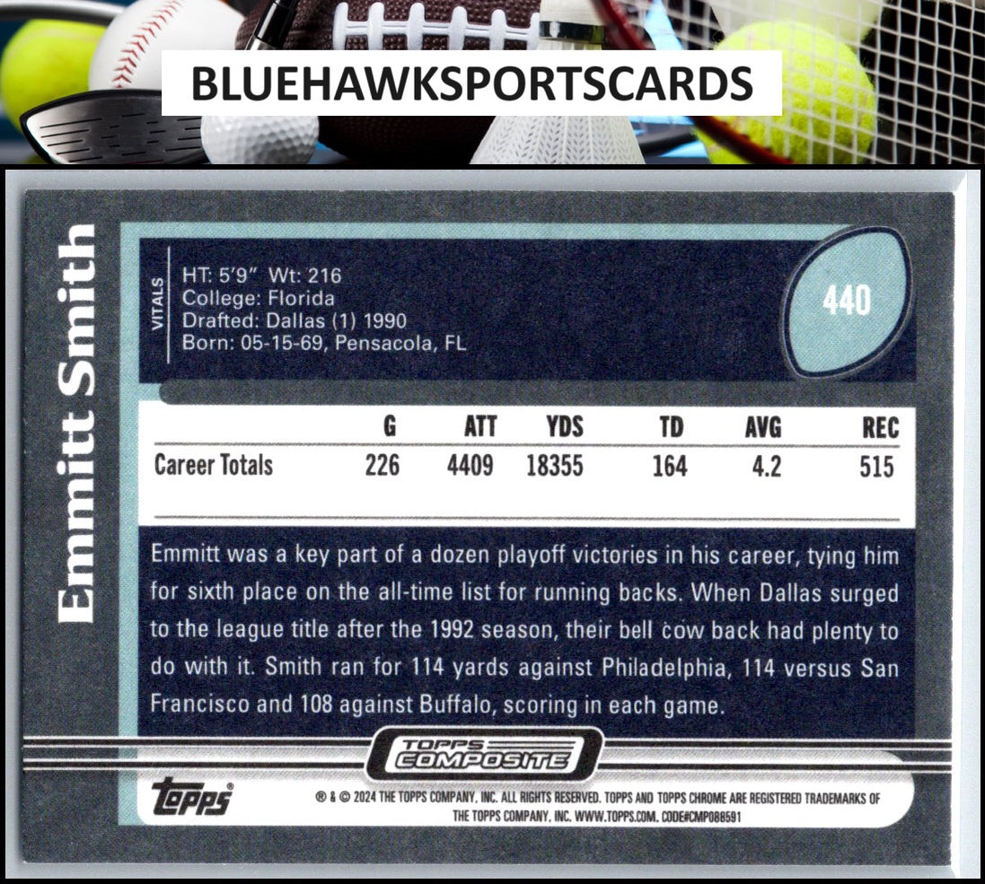 2023 Topps Composite #440 Emmitt Smith Archives Rainbow Foilboard