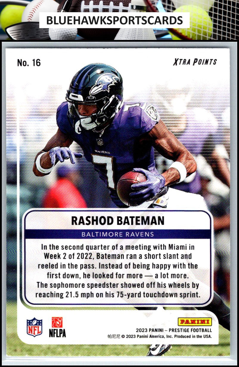 2023 Panini Prestige #16 Rashod Bateman For the Record
