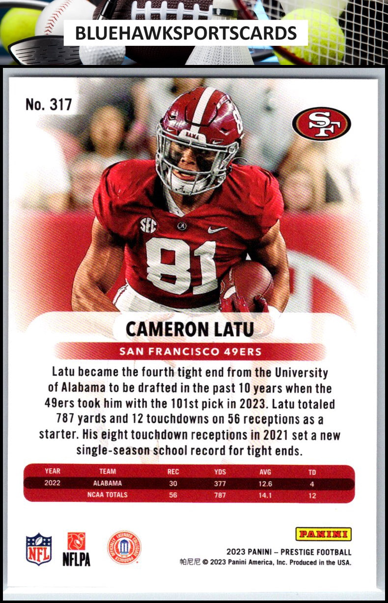 2023 Panini Prestige #317 Cameron Latu