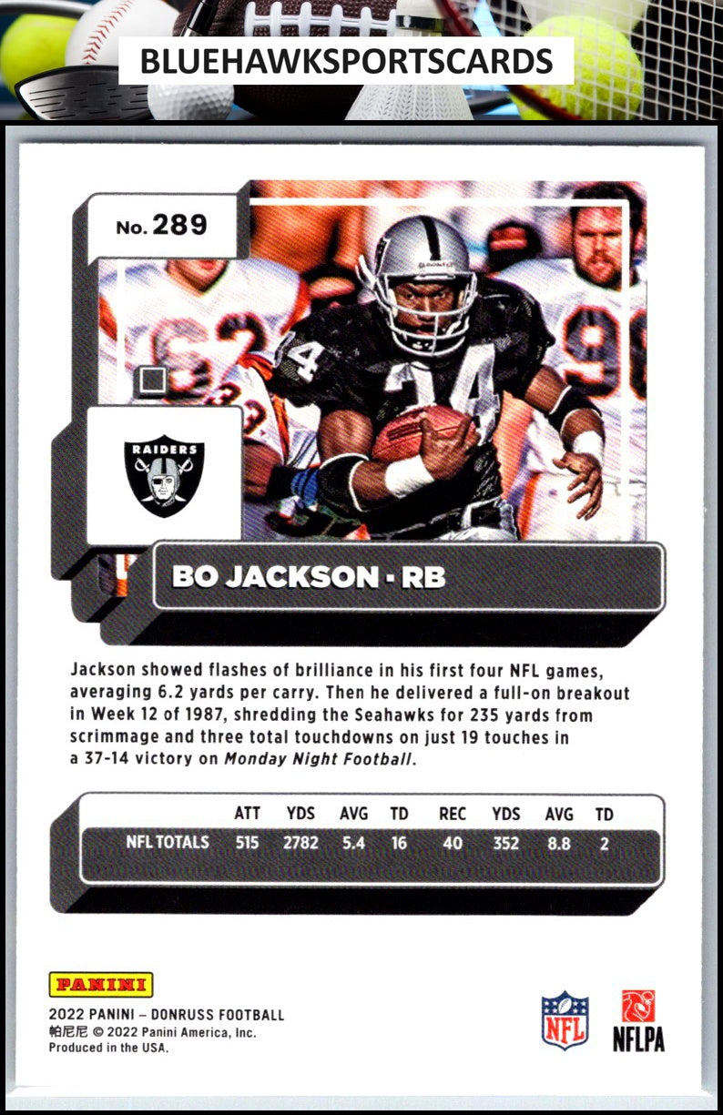 2022 Donruss #289 Bo Jackson Blue Press Proof