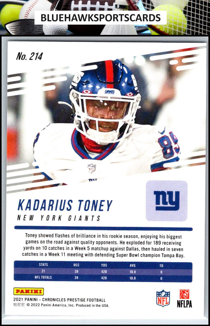 2021 Panini Chronicles #214 Kadarius Toney Prestige Rookies Update