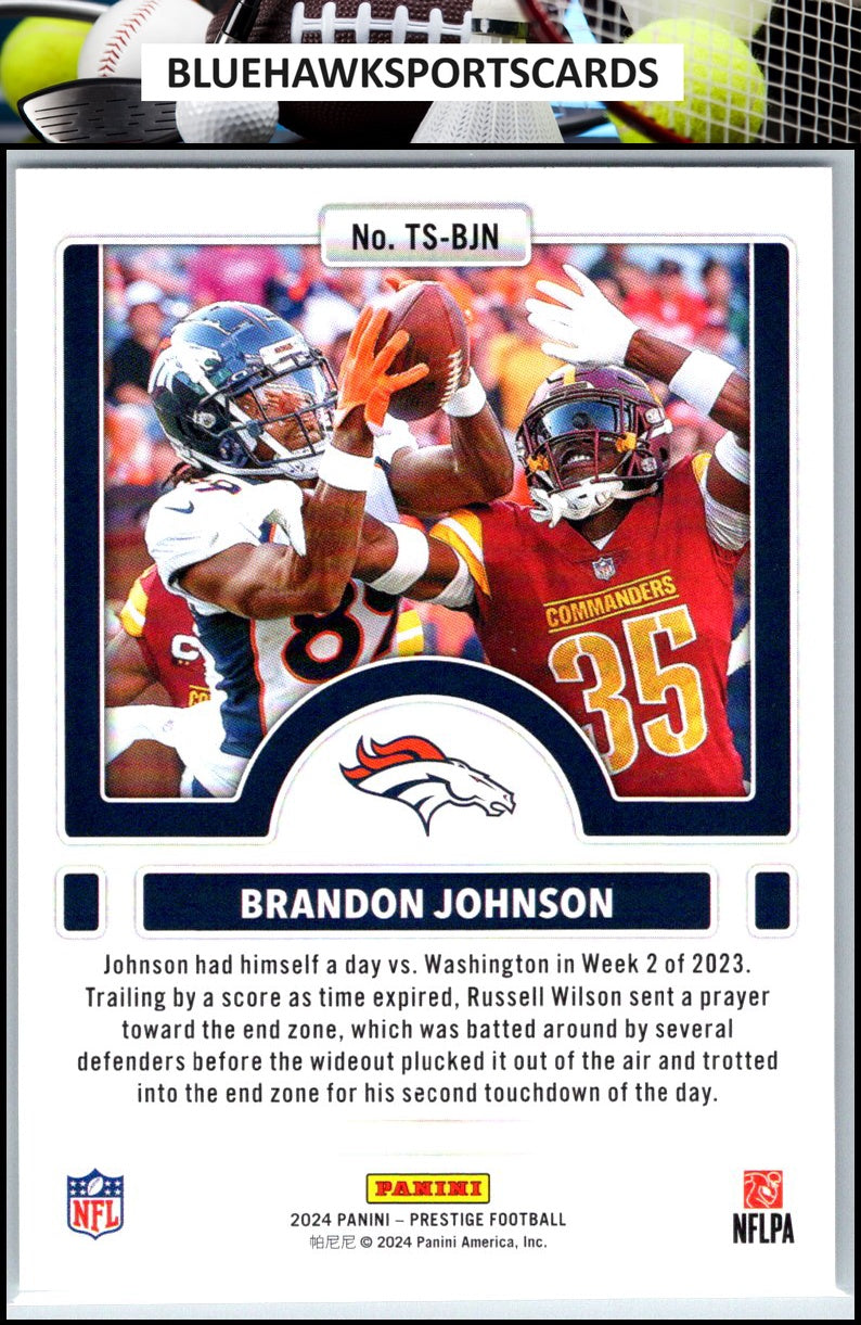 2024 Panini Prestige #TS-BJN Brandon Johnson Time Stamped