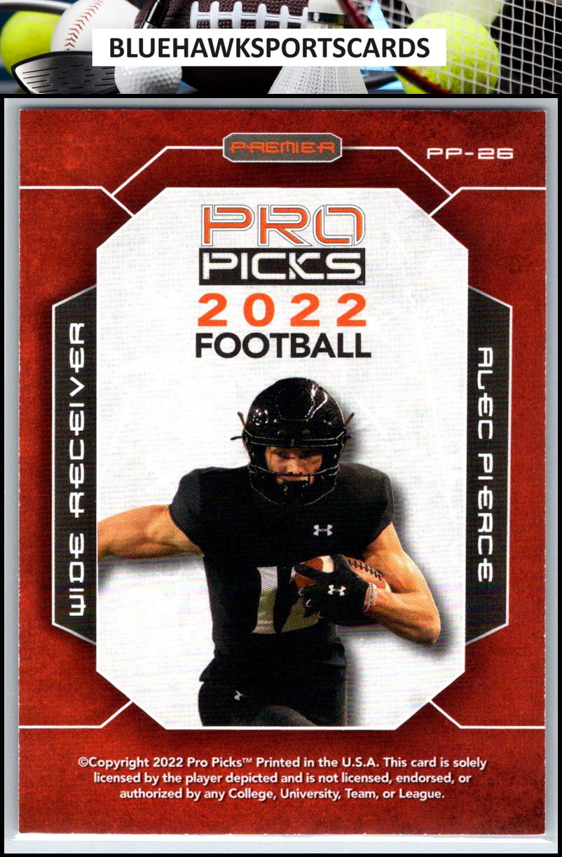 2022 Pro Picks Premier #PP-26 Alec Pierce