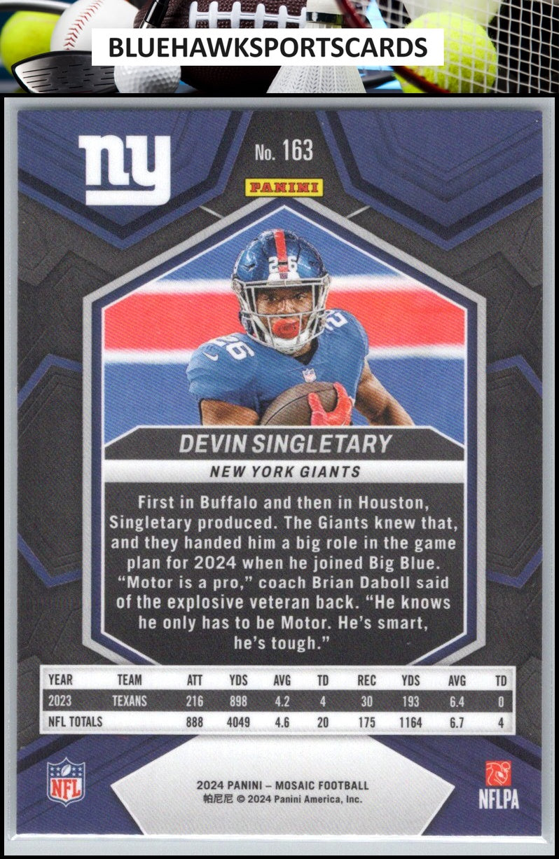 2024 Panini Mosaic #163 Devin Singletary