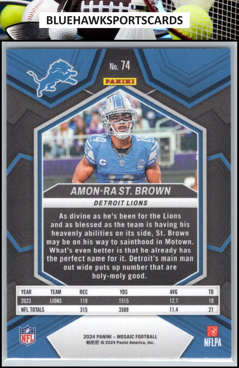 2024 Panini Mosaic #74 Amon-Ra St. Brown