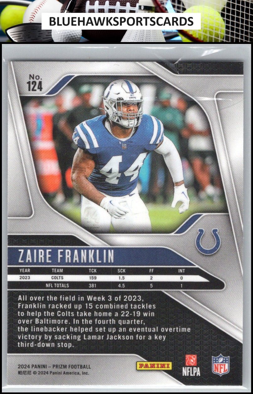 2024 Panini Prizm #124 Zaire Franklin