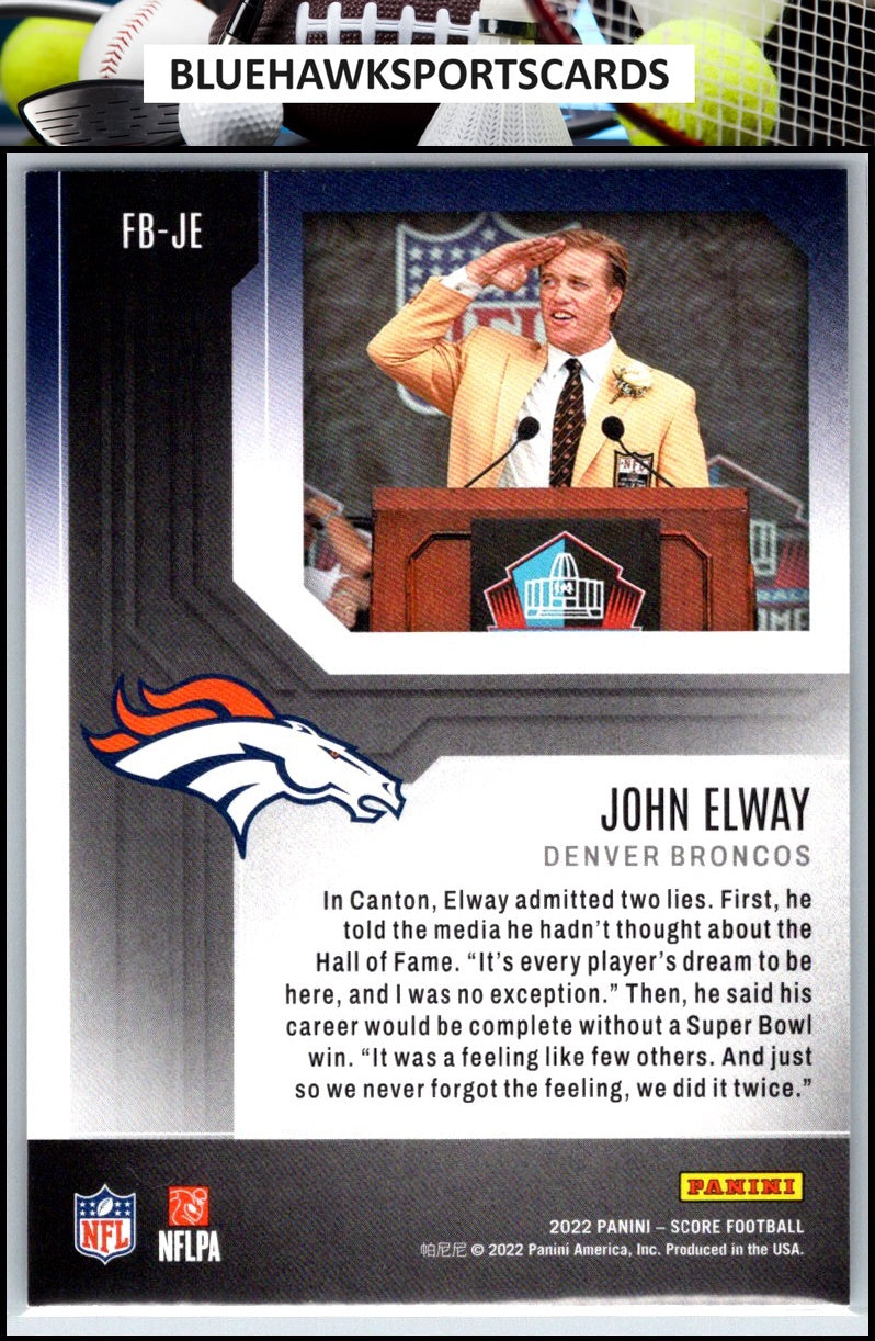 2022 Score #FB-JE John Elway First Ballot