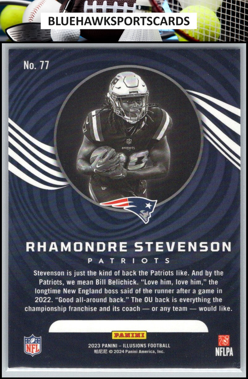 2023 Panini Illusions #77 Rhamondre Stevenson