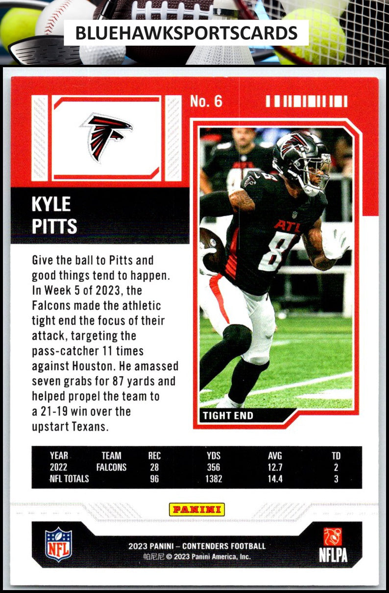 2023 Panini Contenders #6 Kyle Pitts Season Ticket Retail