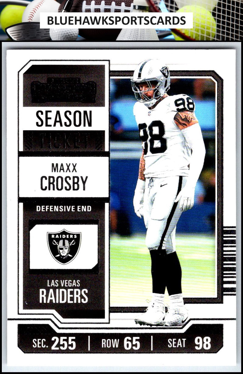2023 Panini Contenders #56 Maxx Crosby Season Ticket Retail