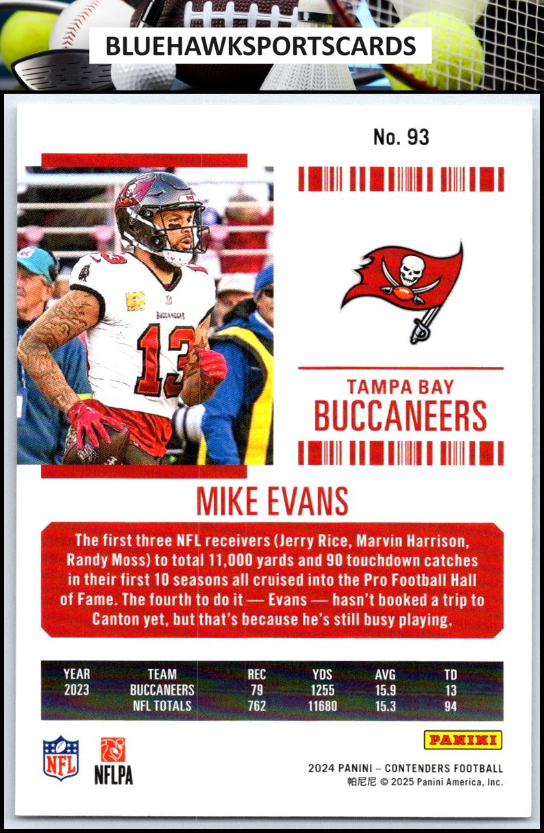 2024 Panini Contenders #93 Mike Evans Season Ticket Retail
