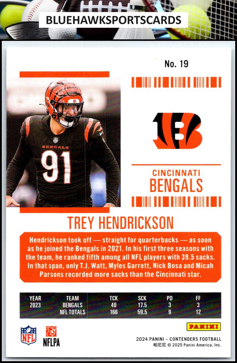 2024 Panini Contenders #19 Trey Hendrickson Season Ticket Retail